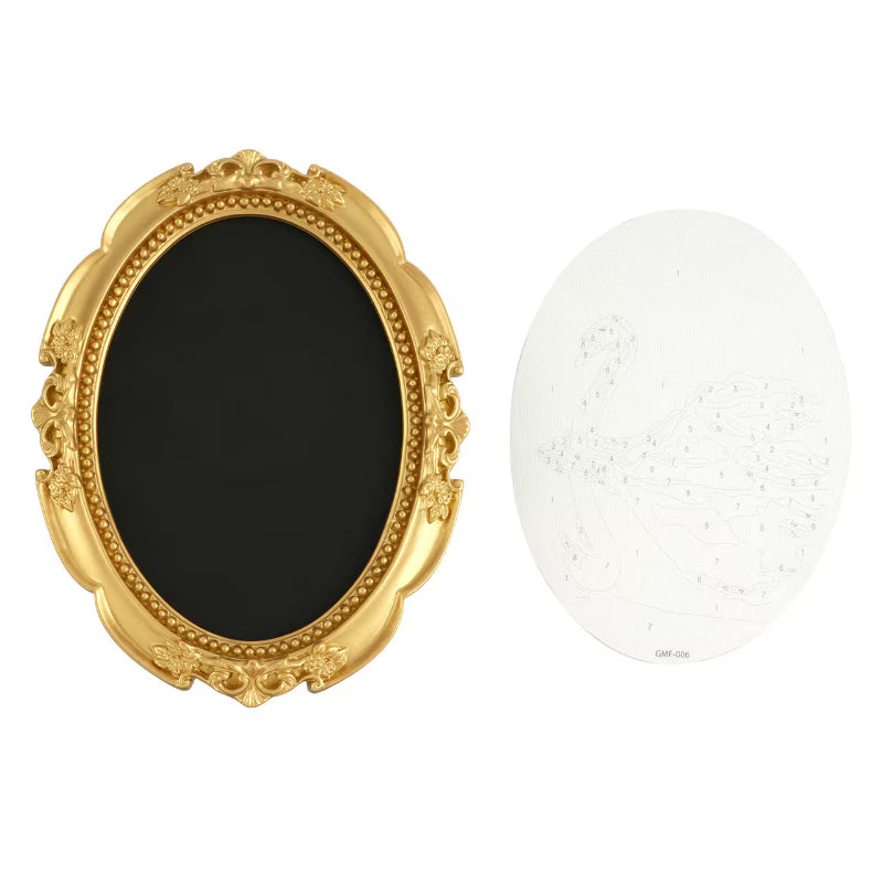 10 Pieces Oval Swan Paint Kit With Frame