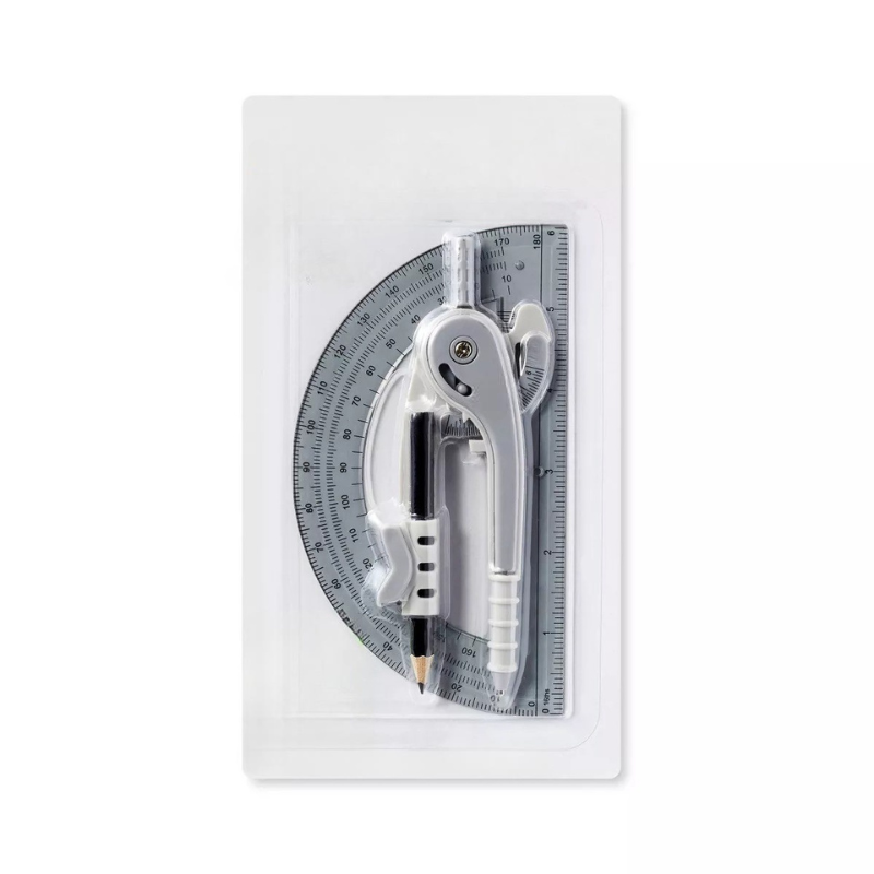 2 Piece Compass and Protractor Geometry Kit