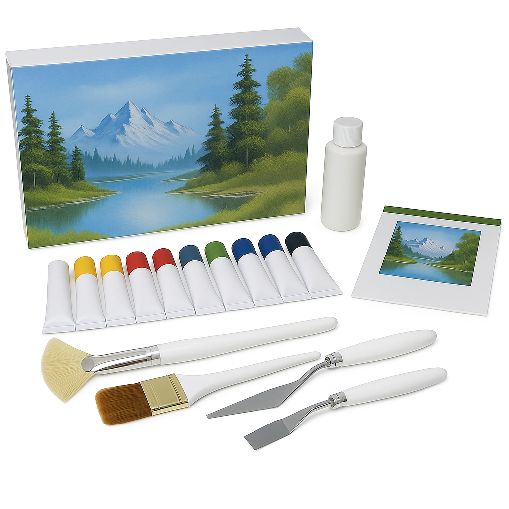 Landscape Painting Kit With Paint Brushes Colors