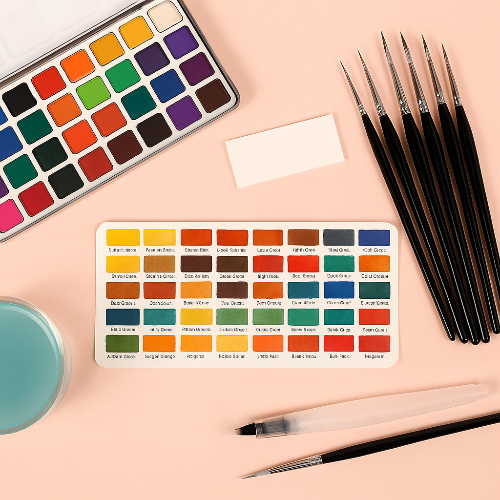 50 Color Watercolor Paint Set With Brushes