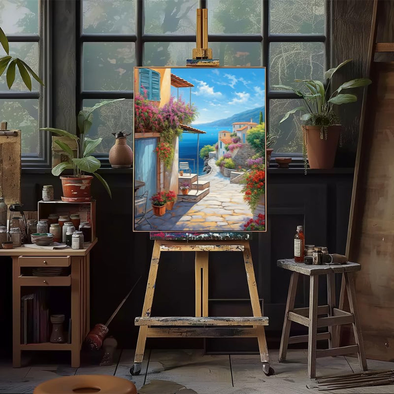 Town Street Landscape - DIY Style Paint By Numbers Kit
