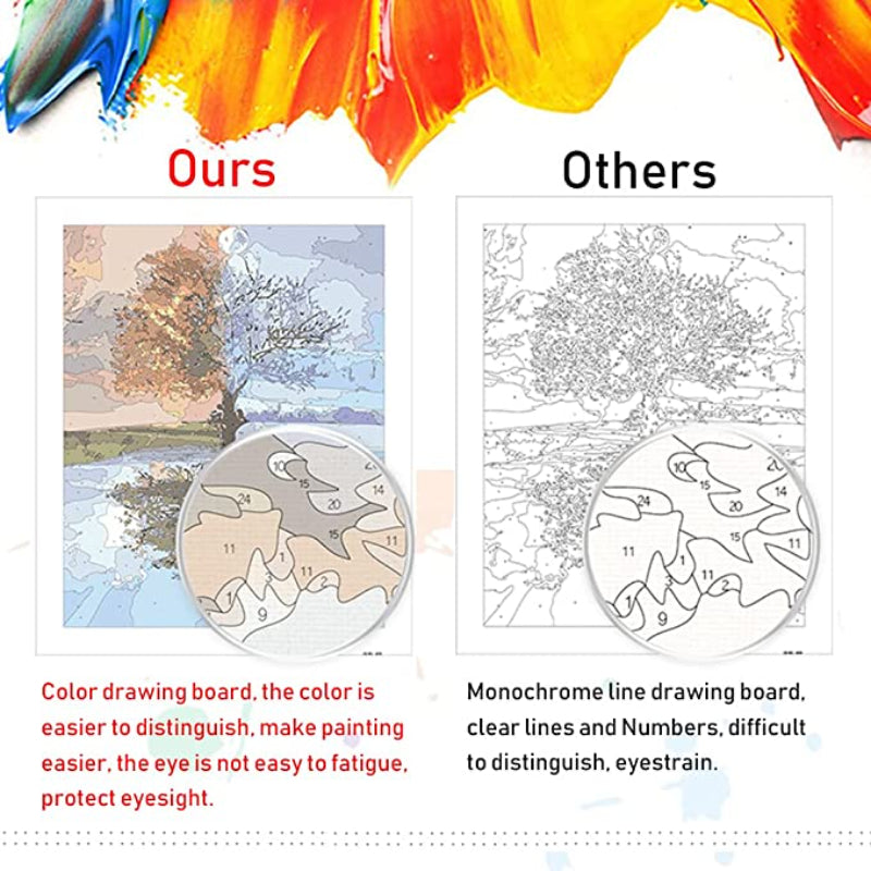 DIY Paint by Number for Adults and Kids, Acrylic Paint by Numbers for Beginner, Easy Oil Painting for Gift Home Wall Decor (Door to The Beach)