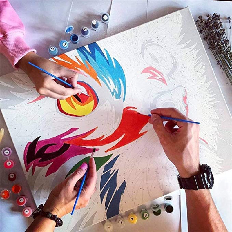 DIY Paint By Numbers Kit For Kids And Adults Framed, Acrylic Painting By Number Kit For Home Decor, Lion Leader