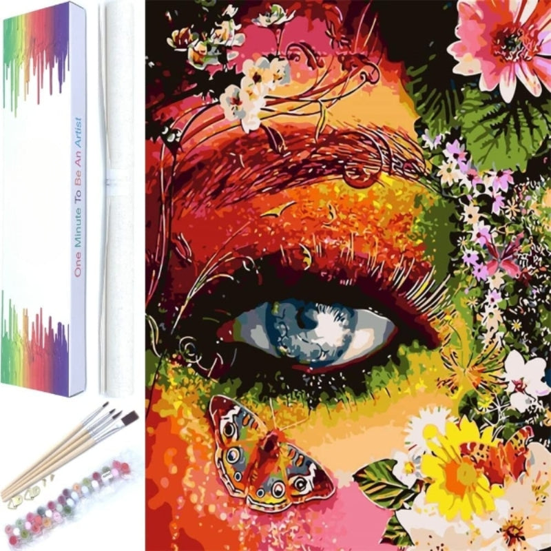 Paint By Numbers For Adults,16" Wx20 L Canvas Pictures Drawing Paintwork With Paintbrushes, Acrylic Pigment-color Eye Mother Earth