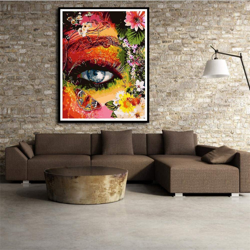 Paint By Numbers For Adults,16" Wx20 L Canvas Pictures Drawing Paintwork With Paintbrushes, Acrylic Pigment-color Eye Mother Earth