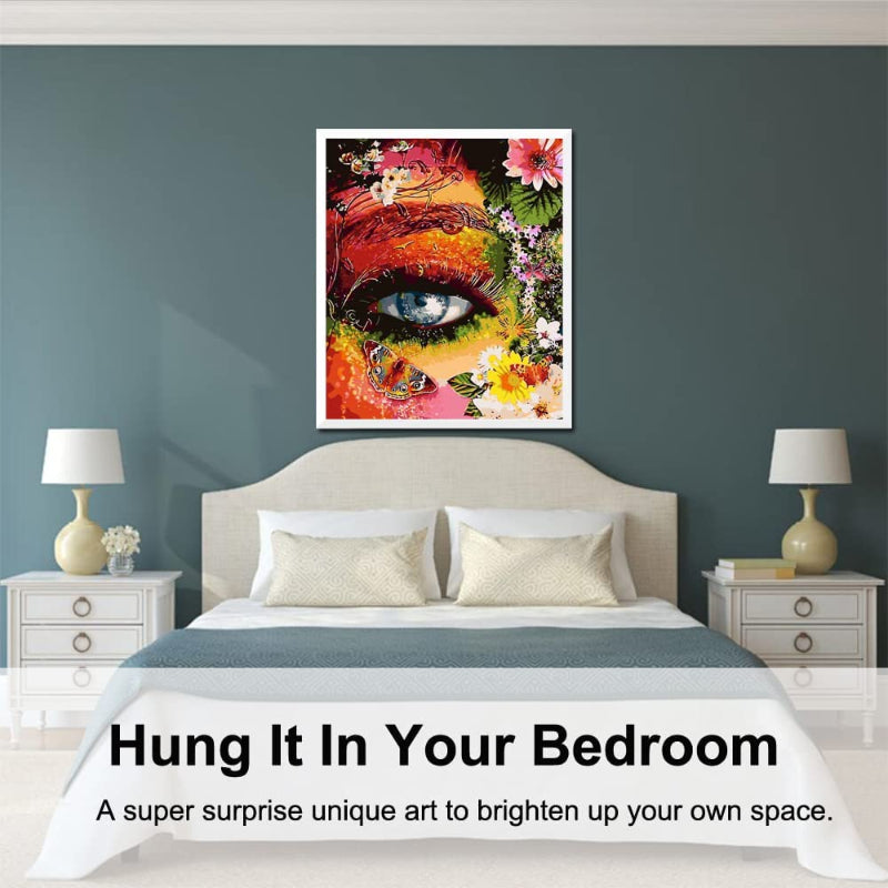 Paint By Numbers For Adults,16" Wx20 L Canvas Pictures Drawing Paintwork With Paintbrushes, Acrylic Pigment-color Eye Mother Earth
