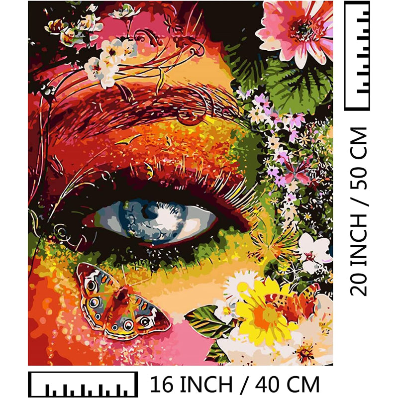 Paint By Numbers For Adults,16" Wx20 L Canvas Pictures Drawing Paintwork With Paintbrushes, Acrylic Pigment-color Eye Mother Earth