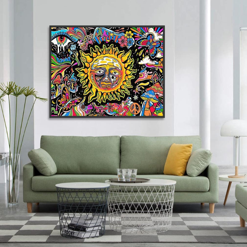 DIY Painting by Numbers Kits for Adults Mushroom, Paint by Number for Adults, Sun Flower Gifts Arts Crafts for Home Decor 16x20 Inch