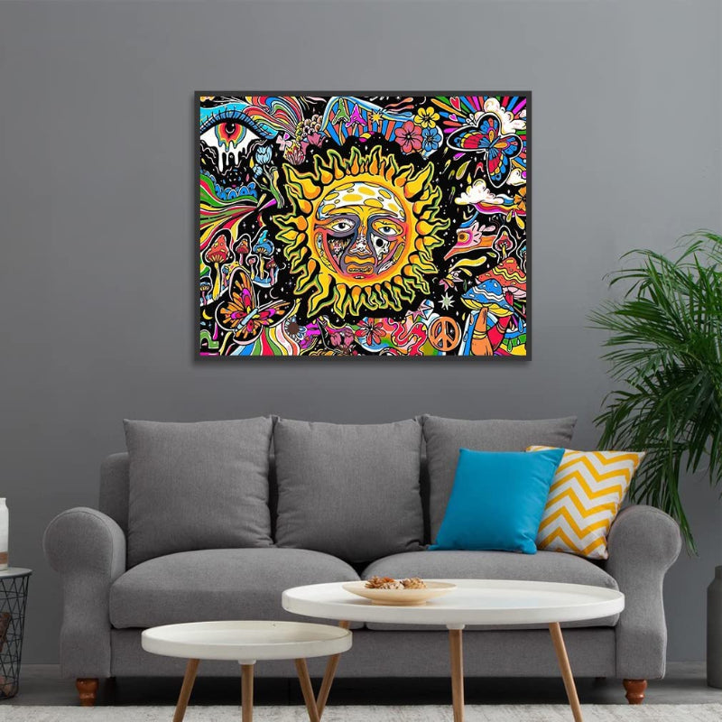 DIY Painting by Numbers Kits for Adults Mushroom, Paint by Number for Adults, Sun Flower Gifts Arts Crafts for Home Decor 16x20 Inch