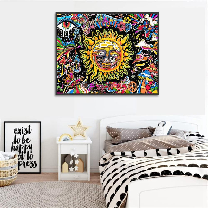 DIY Painting by Numbers Kits for Adults Mushroom, Paint by Number for Adults, Sun Flower Gifts Arts Crafts for Home Decor 16x20 Inch