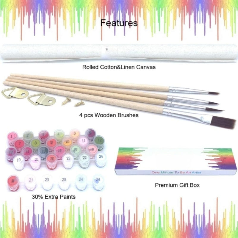 Paint By Numbers For Adults,16" Wx20 L Canvas Pictures Drawing Paintwork With Paintbrushes, Acrylic Pigment-color Eye Mother Earth