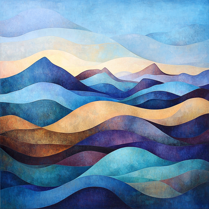 Paul Cézanne Inspired Mystical Mountain Echoes Number Painting