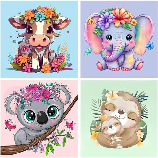 Blossoming Animal Friends Paint By Number Kit