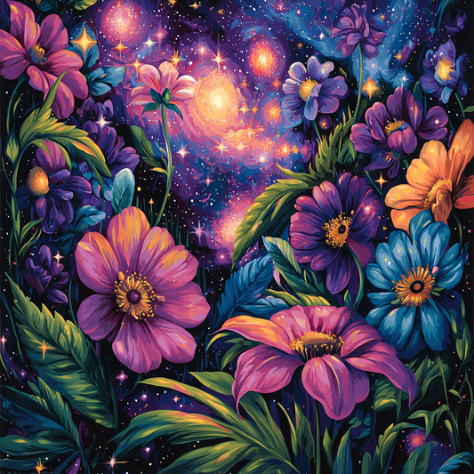 Frida Kahlo Inspired Cosmic Floral Fantasy Numbered Painting Kits