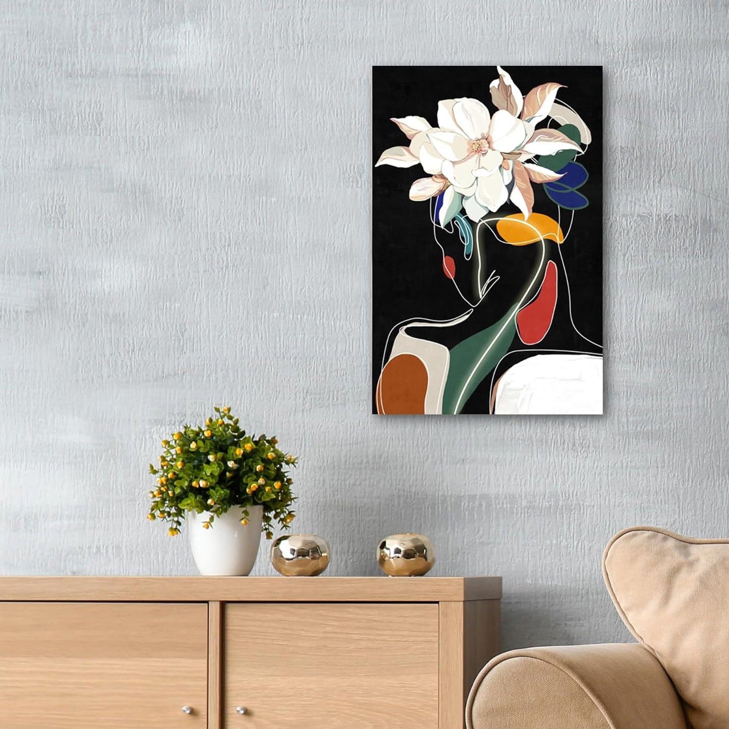 Abstract Botanical Elegance Canvas Print