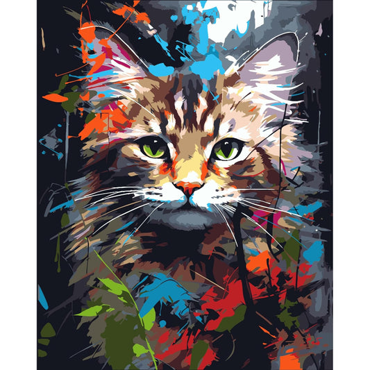 Abstract Feline Paint By Numbers Canvas Print