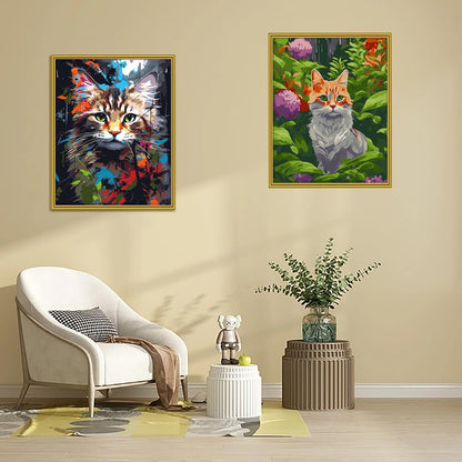 Abstract Feline Paint By Numbers Canvas Print