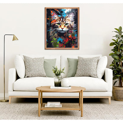 Abstract Feline Paint By Numbers Canvas Print