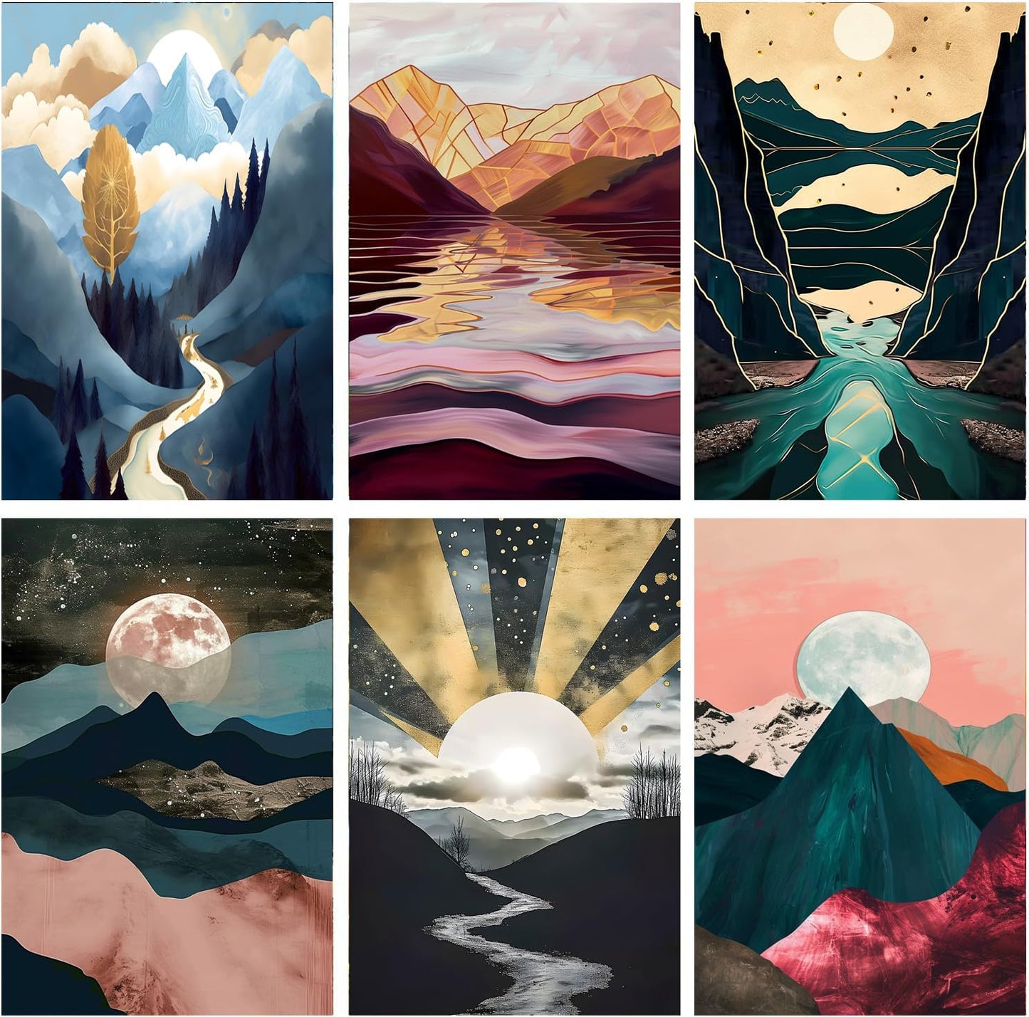 Abstract Geometric Mountain Diamond Art Kit