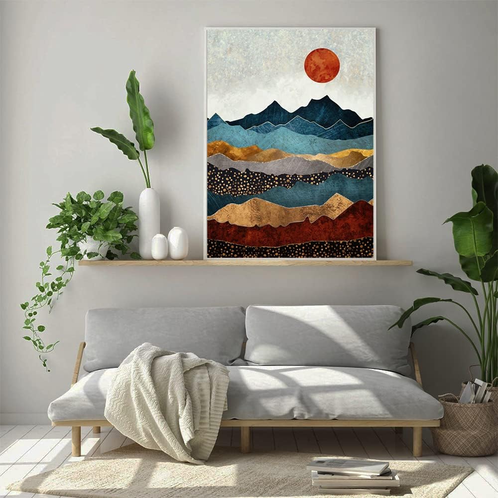 Abstract Mountain Vista Paint By Numbers Canvas Art