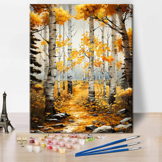 Autumn Forest Landscape Paint By Numbers Kit