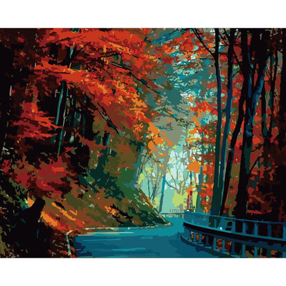 Autumn Forest Path Paint By Numbers Canvas Print