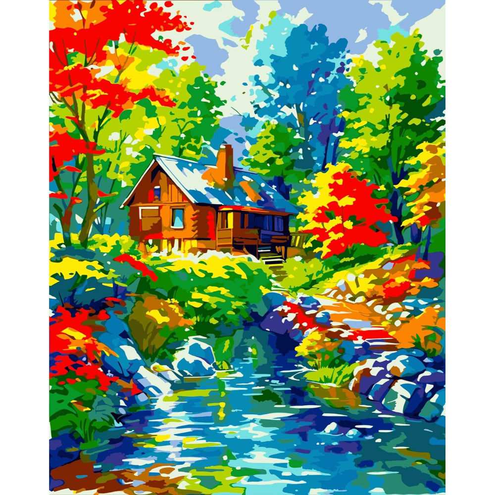 Autumnal Riverside Paint By Numbers Art Kit