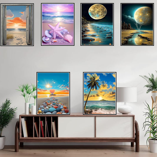 Beach And Moonlight Diamond Art Collection