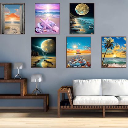 Beach And Moonlight Diamond Art Collection