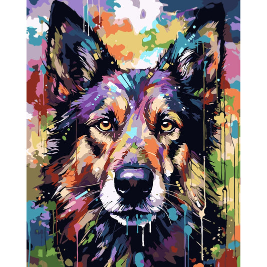 Canine Abstract Paint By Numbers Canvas Print