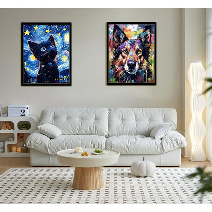 Canine Abstract Paint By Numbers Canvas Print