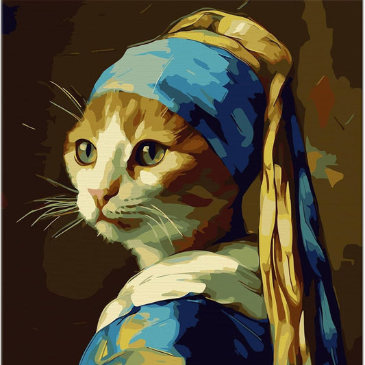 Cat Without Pearl Earring Paint By Numbers Kit