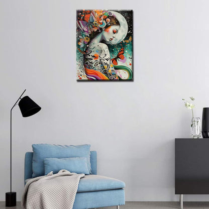 Celestial Reverie And Vibrant Nature Canvas Print