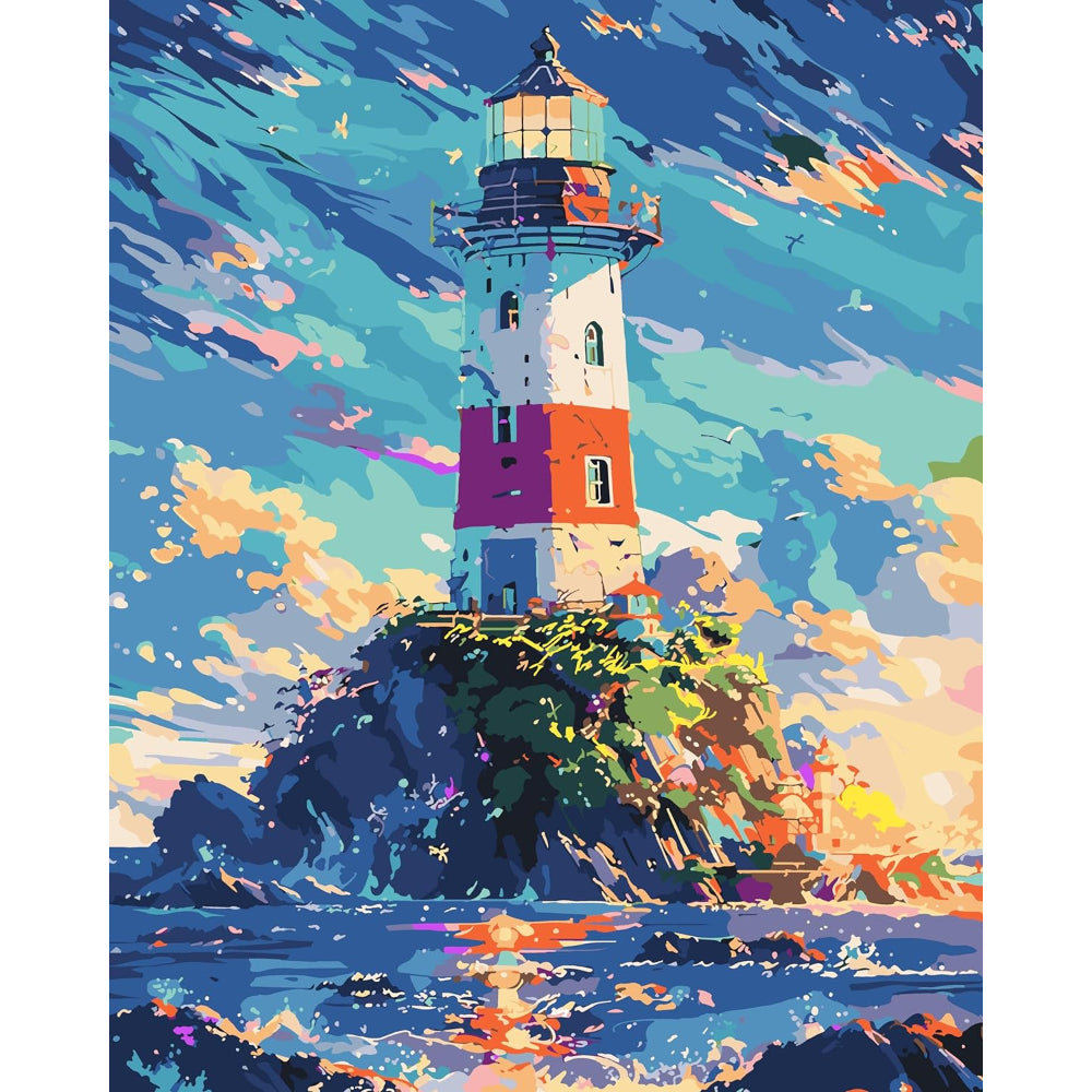 Coastal Beacon Paint By Number Canvas Print Kit