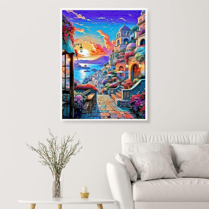 Coastal Sunset Village Canvas Paint By Number