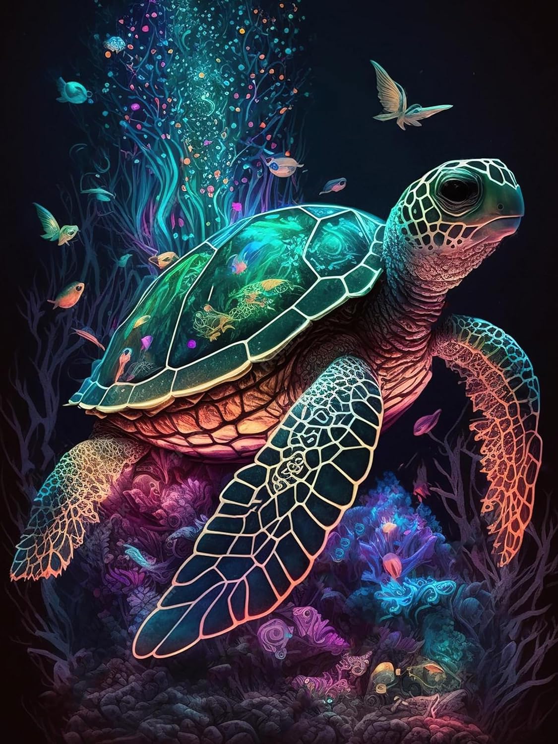 Coral Kingdom Sea Turtle Paint By Number Kit