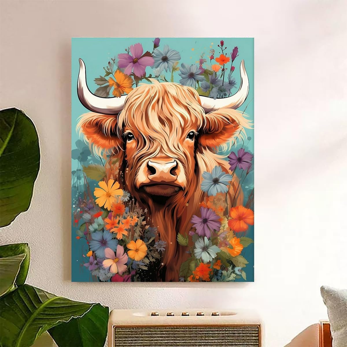 Cow Flora Fauna Paint By Number Print