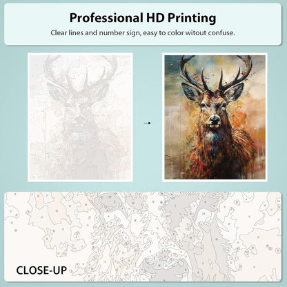 DIY Deer Buck Paint By Numbers Kit