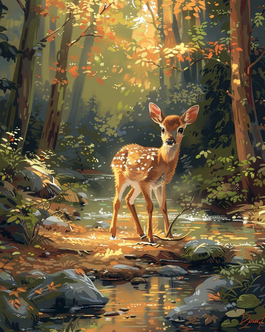 Deer Themed Paint By Numbers Kit