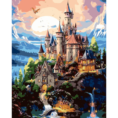 Enchanted Castle At Dusk Paint By Numbers Kit