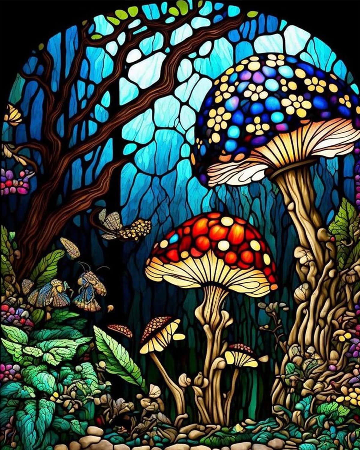 Enchanted Forest Mushrooms Paint By Numbers Kit