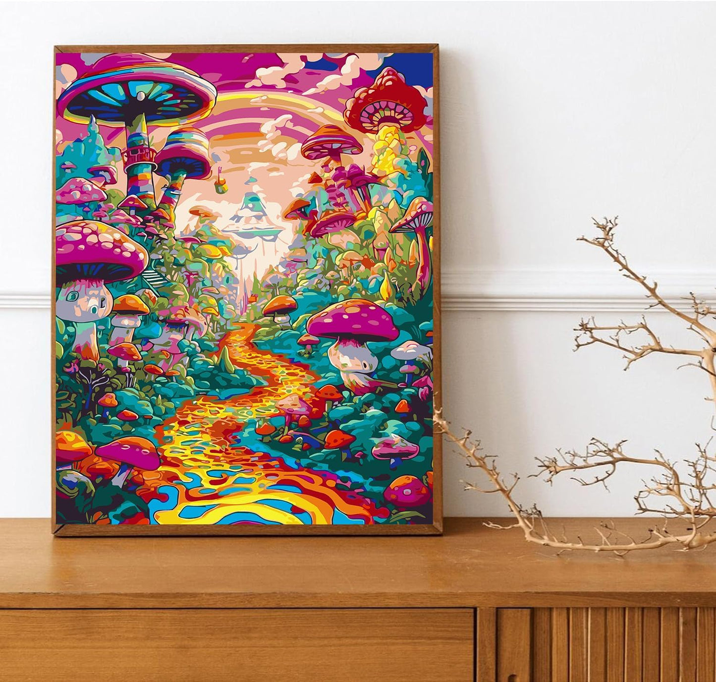 Enchanted Mushroom Valley Canvas Art