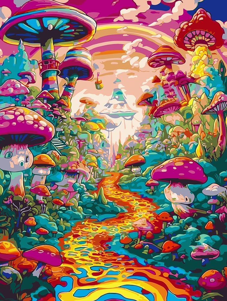 Enchanted Mushroom Valley Canvas Art