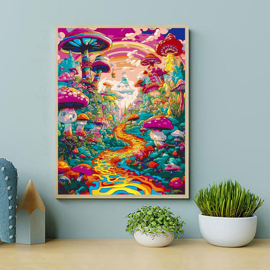 Enchanted Mushroom Valley Canvas Art