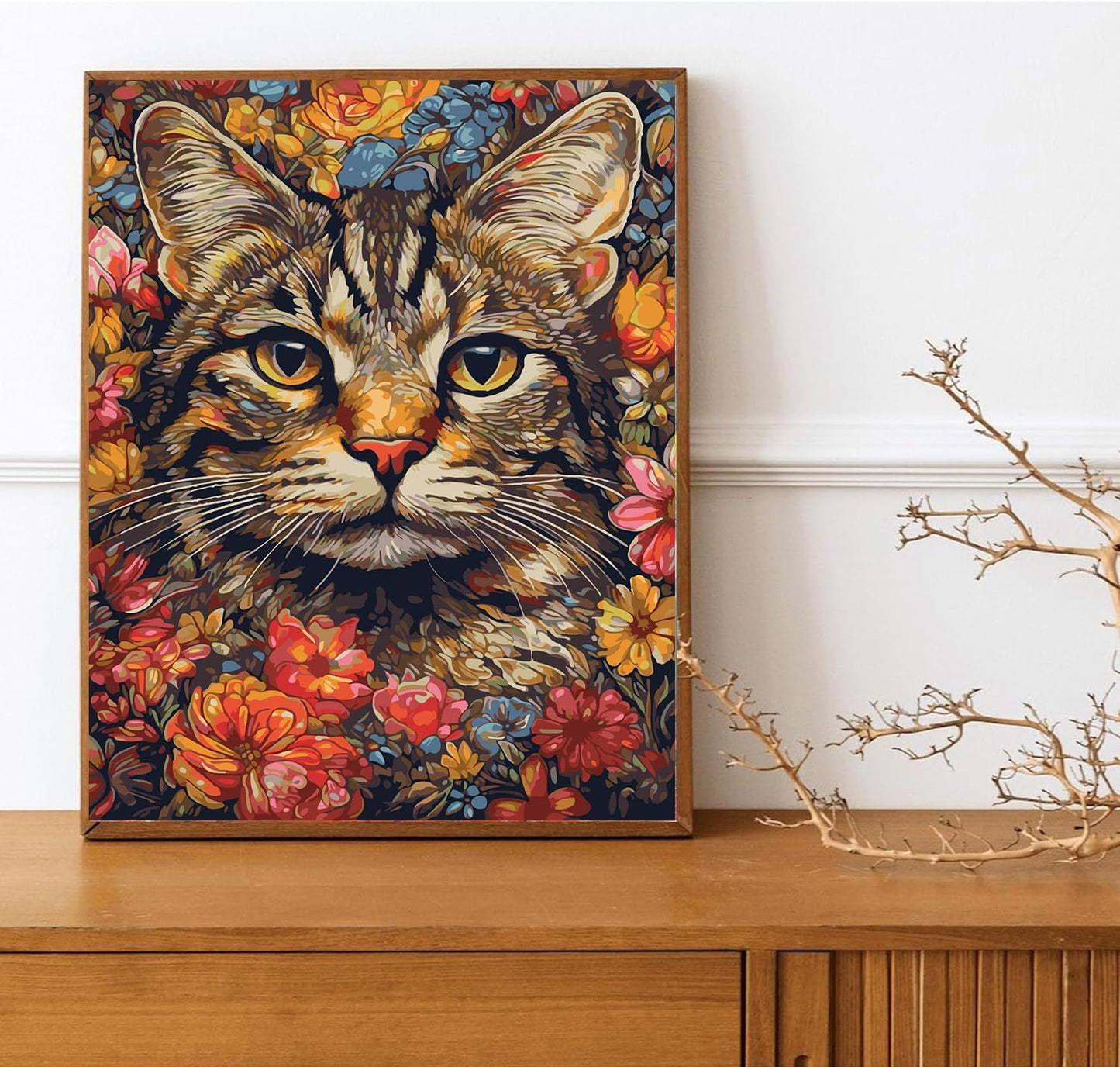 Feline Florals Art Canvas