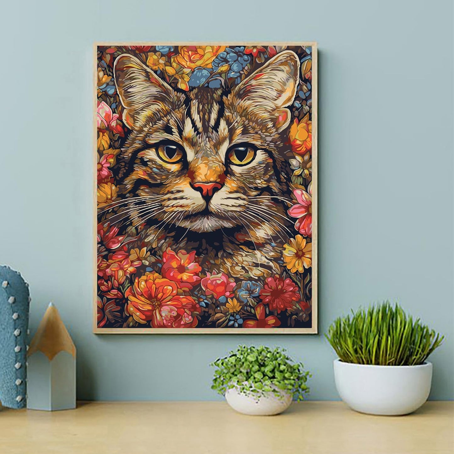 Feline Florals Art Canvas