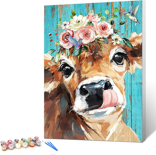 Floral Crowned Calf Paint By Numbers Kit