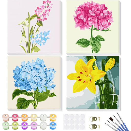 Floral Paint Numbers Kit – DIY Artistic Home Decor