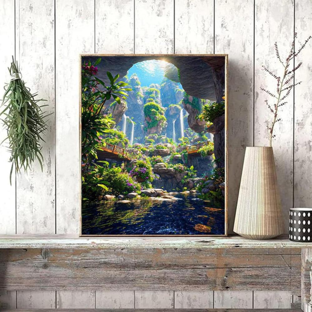 Grotto Waterfall Paint by Number Kit