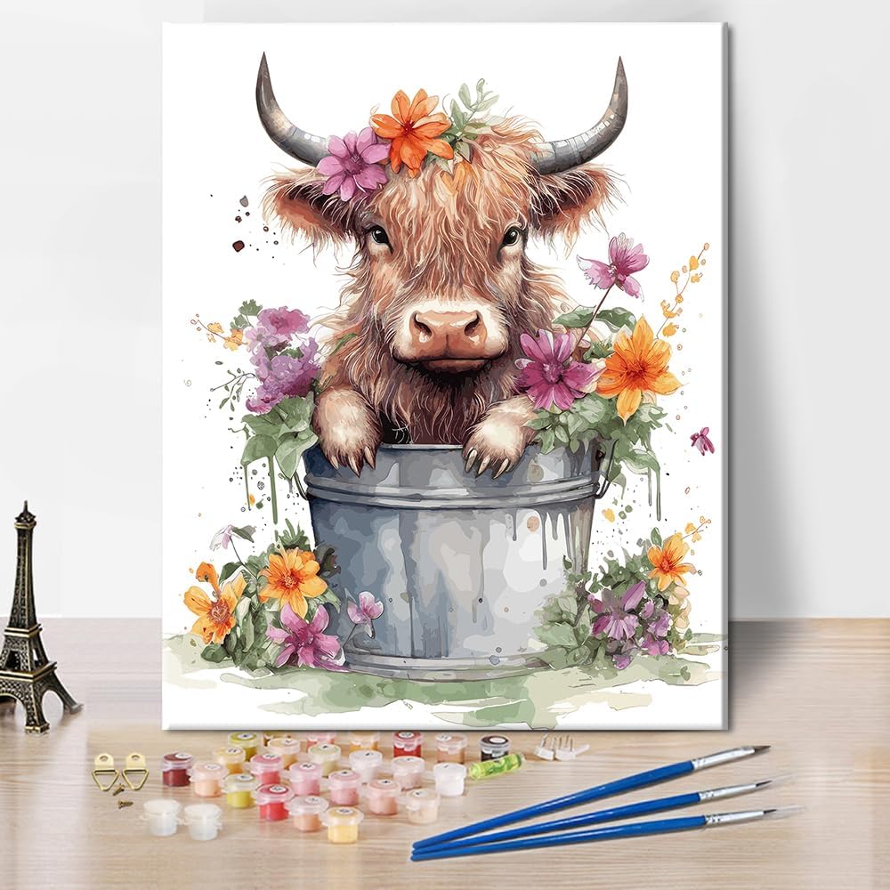 Highland Cattle Paint By Number Kit